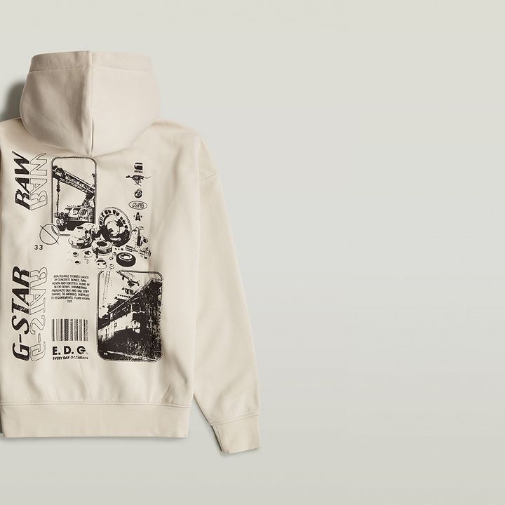 Graphic Loose Hooded Sweater