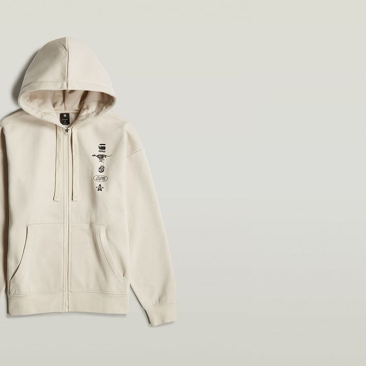 Graphic Loose Hooded Sweater