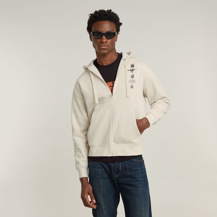 G star white hoodie store