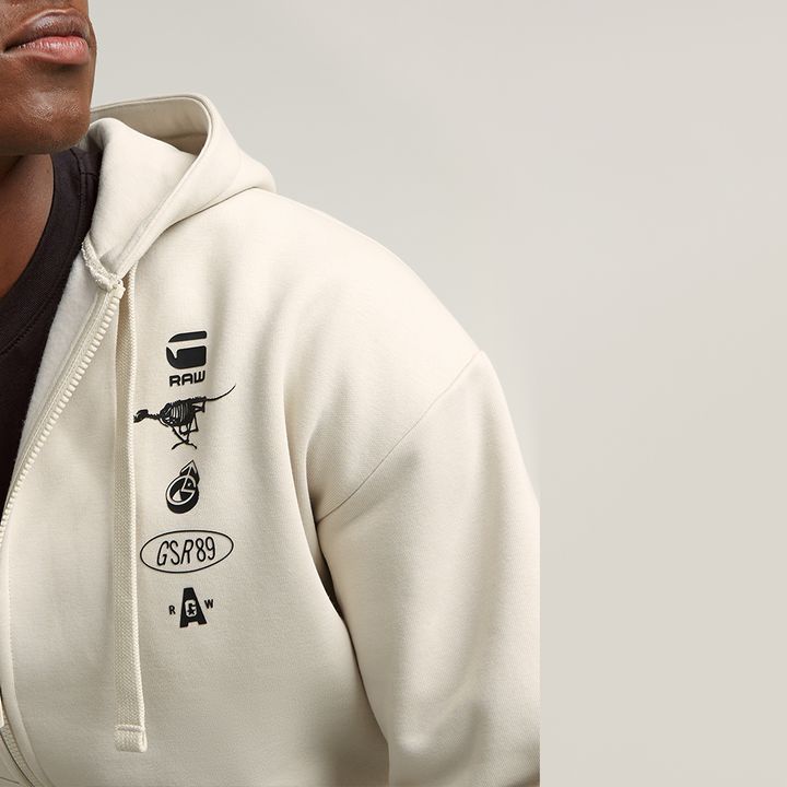 G star white hoodie outlet