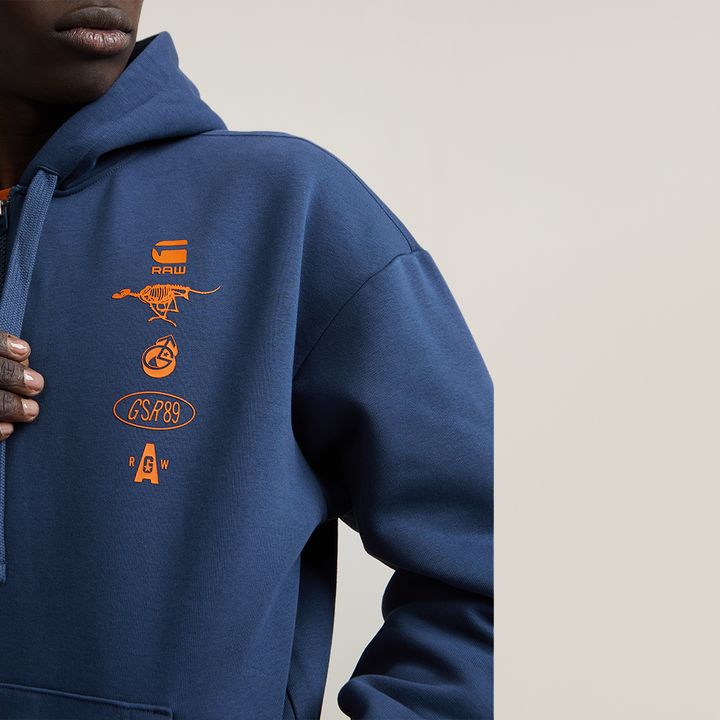 G star blue hoodie clearance