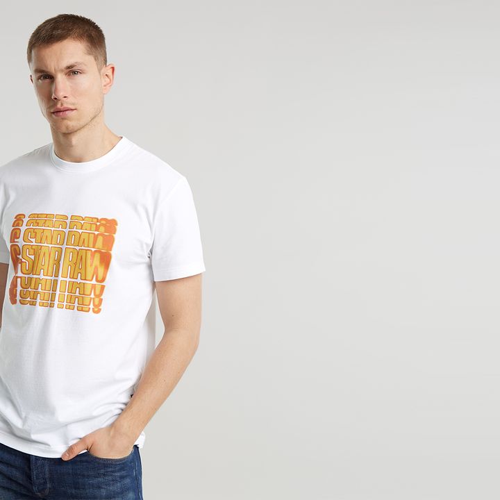 Gradient Graphic T Shirt White G STAR US