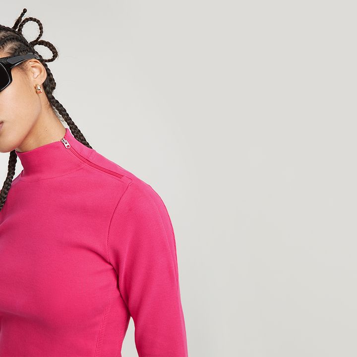 Asymmetric Zip Top | Pink | G-STAR® US