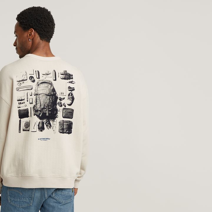 White graphic sweater outlet