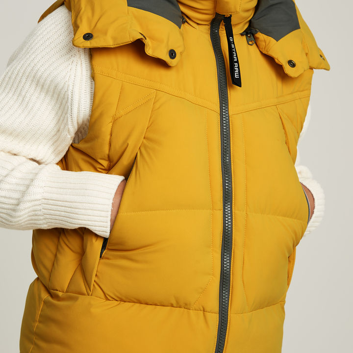 G STAR Men G Whistler Padded Vest Yellow Size XL