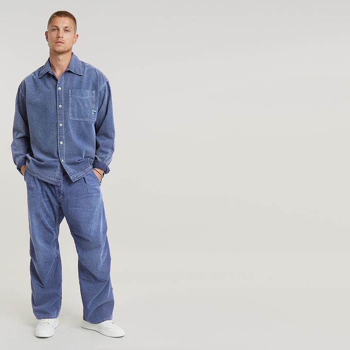 Pleated Denim Pants