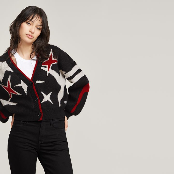 Black loose knit cardigan hot sale