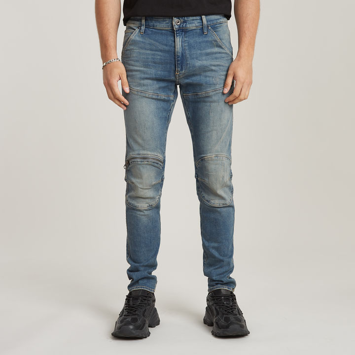 5620 3D Zip Knee Skinny Jeans