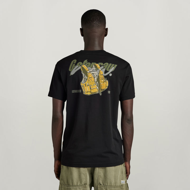 Vest Back Graphic T Shirt Black G STAR AU