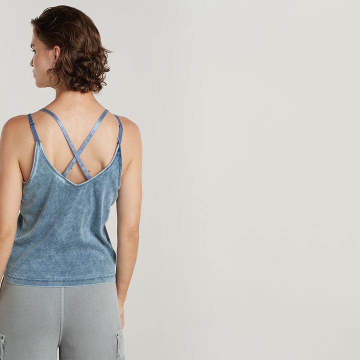 Indigo Spaghetti Strap Tank Top Light blue G STAR US