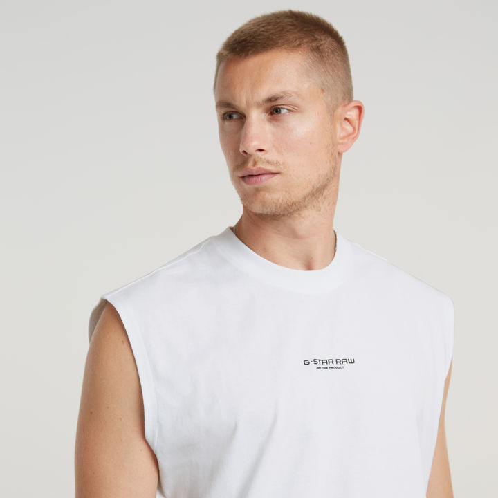 Boxy Sleeveless T Shirt White G STAR ZA