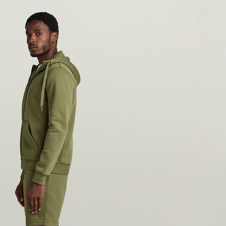 Premium Core Hooded Zip Sweater Green G STAR US