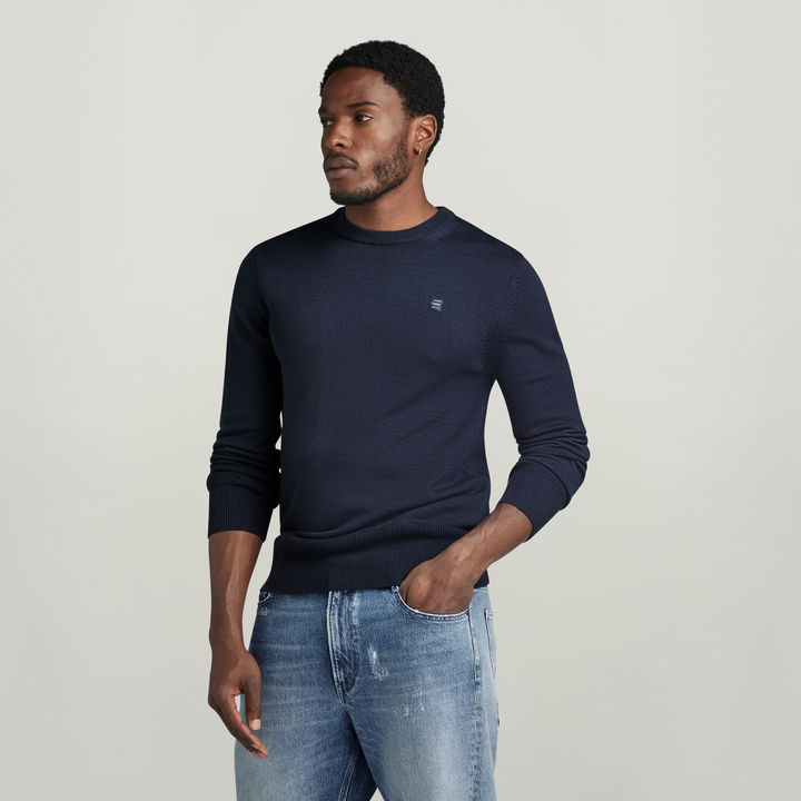 Premium Core Knitted Sweater Dark blue G STAR US