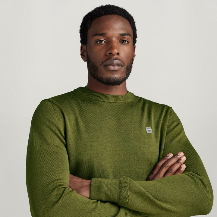 G star Premium Core R Sweater Green S Man D21931 B692 C744 S
