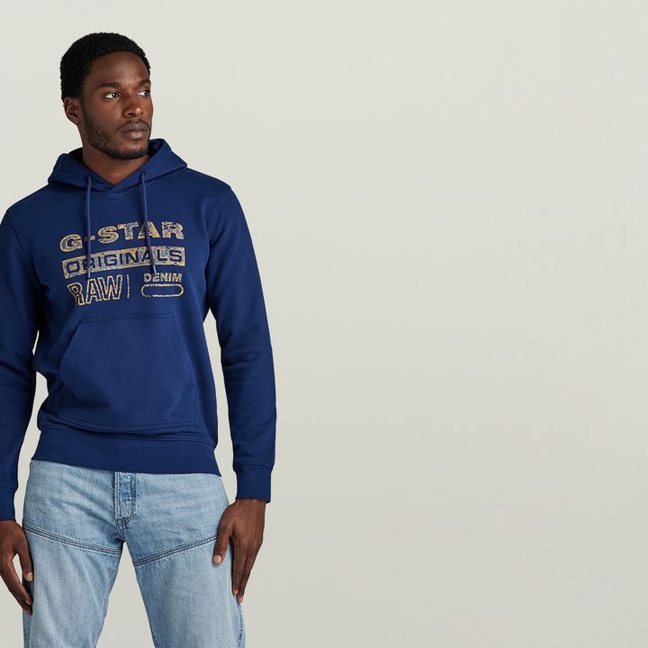 Distressed Originals Hooded Sweater Dark blue G STAR US