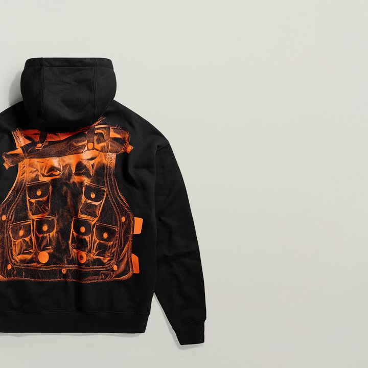 Archive Vest Zip Through Hooded Sweater | Black | G-STAR® RO