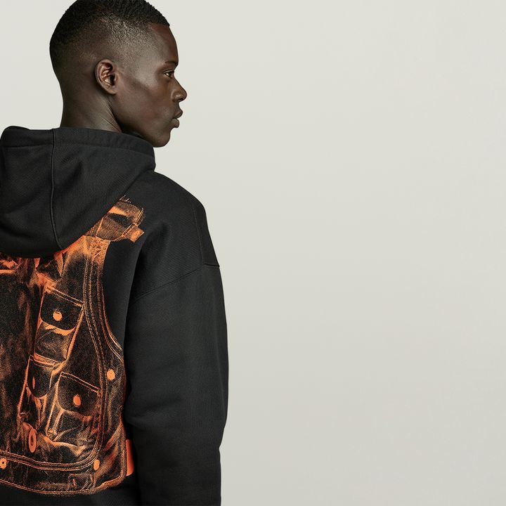 Archive Vest Zip Through Hooded Sweater | Black | G-STAR® IT