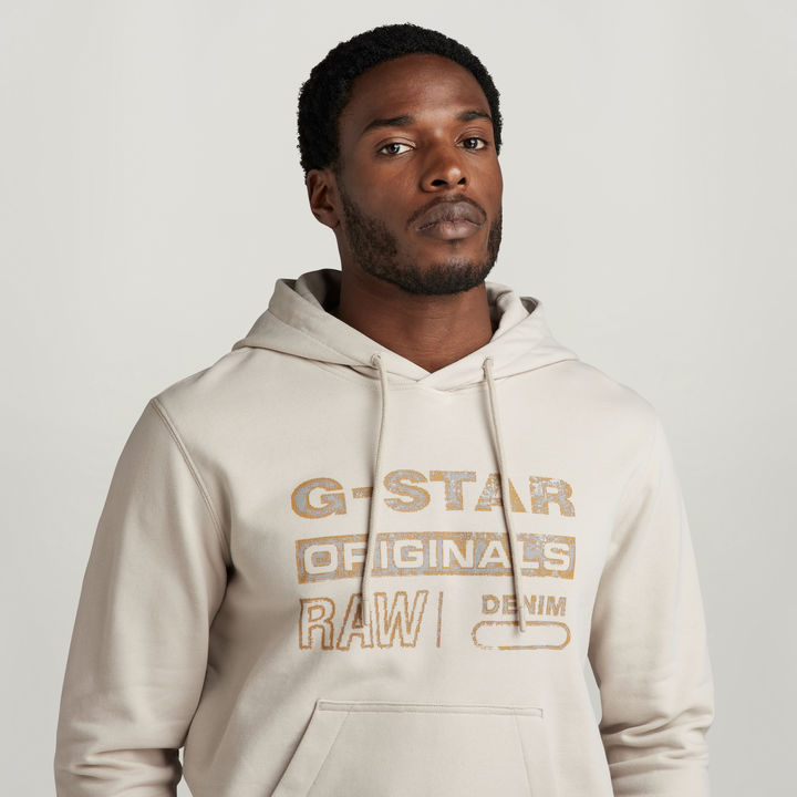 Distressed Originals Hooded Sweater White G STAR NZ