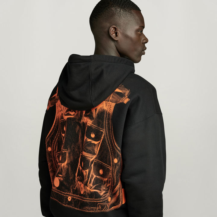 Archive Vest Zip Through Hooded Sweater | Black | G-STAR® IT