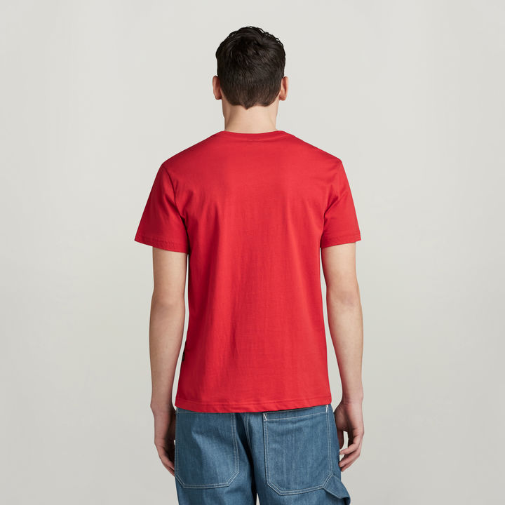 G Star Raw Men s Triple Logo Graphic T Shirt Red S
