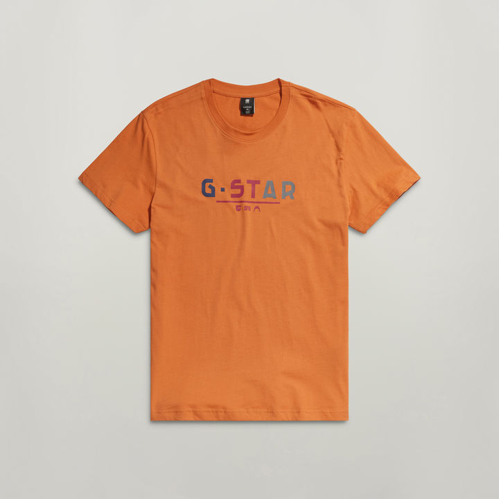 Multi Logo Graphic T Shirt Orange G STAR CA