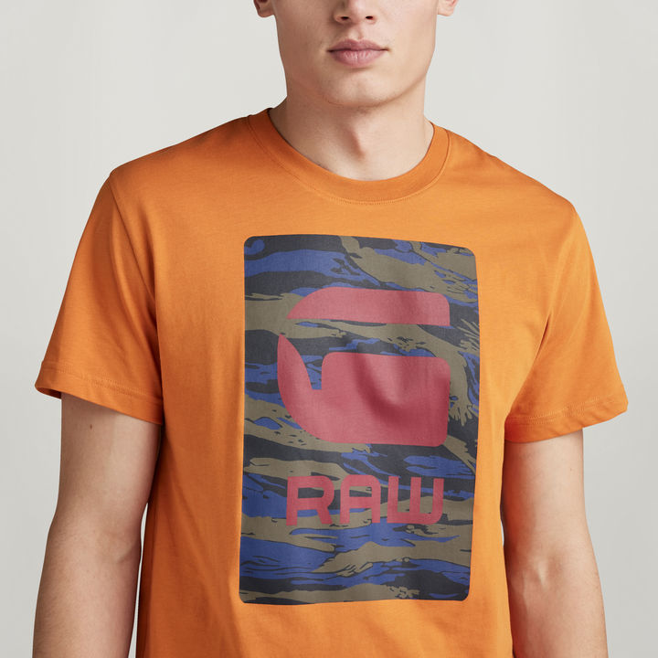 Camo Box Graphic T Shirt Orange G STAR CA