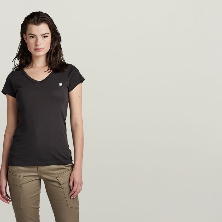 Eyben Slim V Neck Top Black G STAR NL