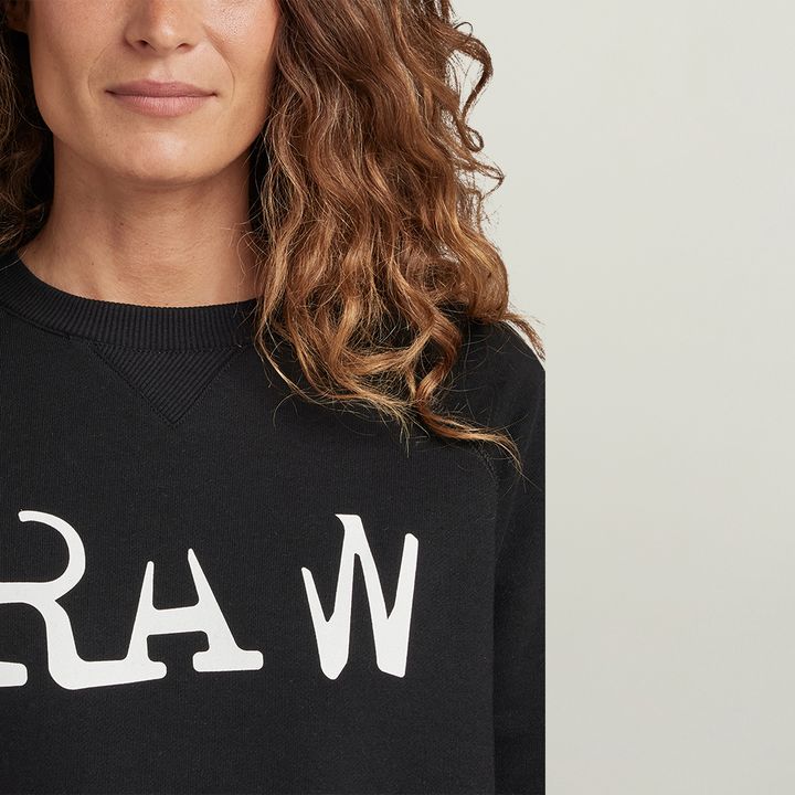 RAW Graphic Straight Sweater Black G STAR KR