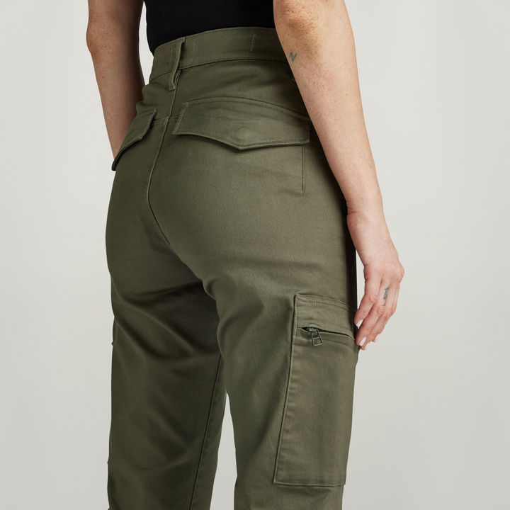 Green skinny cargo pants womens sale