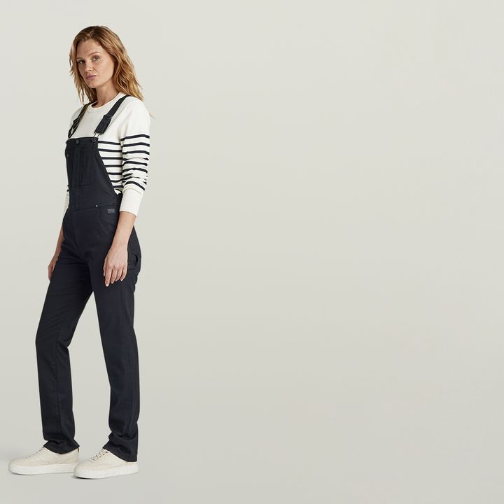 Black skinny dungarees sales