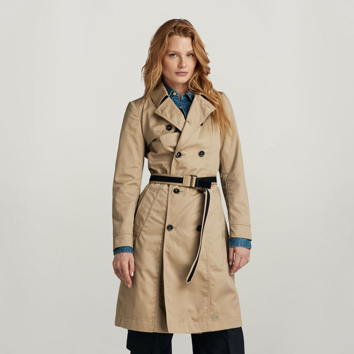 Womens beige trench coat top