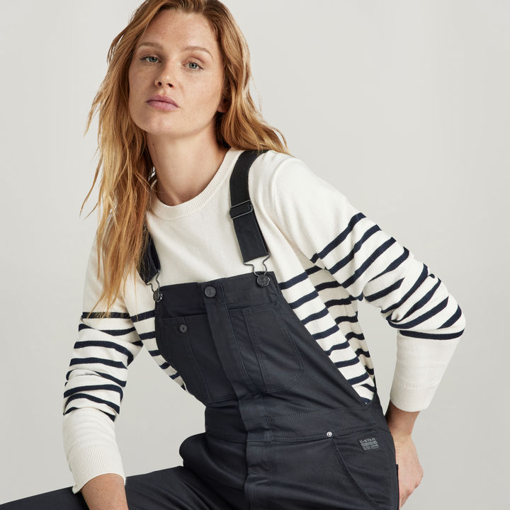 Black dungaree trousers online