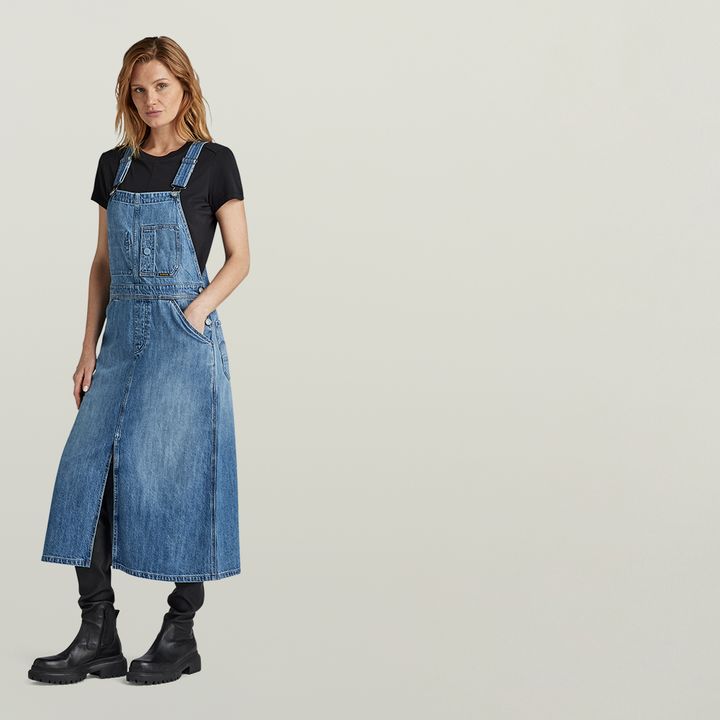 Midi dungaree dress shop
