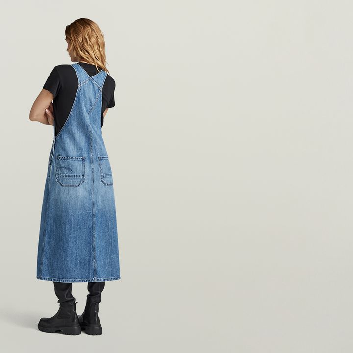 Midi Dungaree Dress Medium blue G STAR TH