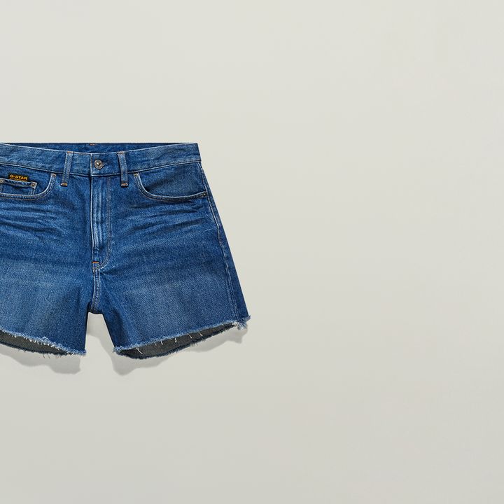 High Denim Shorts Raw Edge