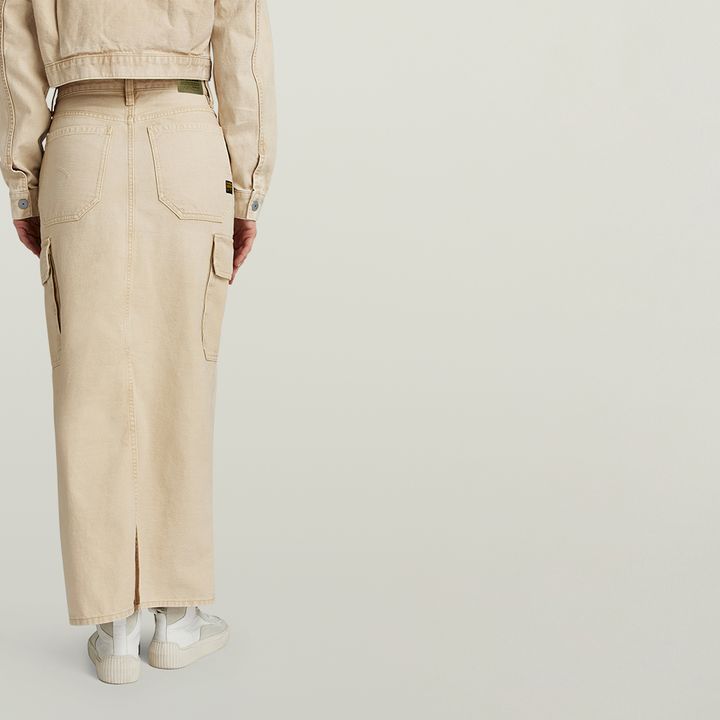 Viktoria Long Cargo Skirt | Beige | G-STAR® JP