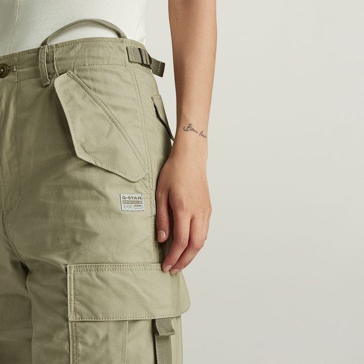 Cargo Cropped Drawcord Pants | Green | G-STAR® US