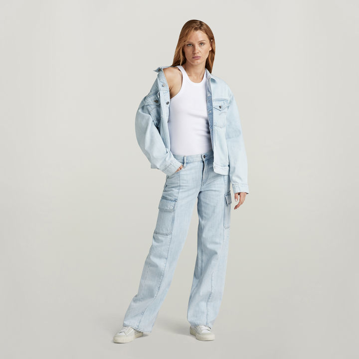 Denim jacket women light blue discount