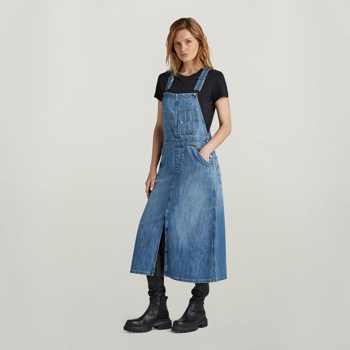 Midi Dungaree Dress Medium blue G STAR GB