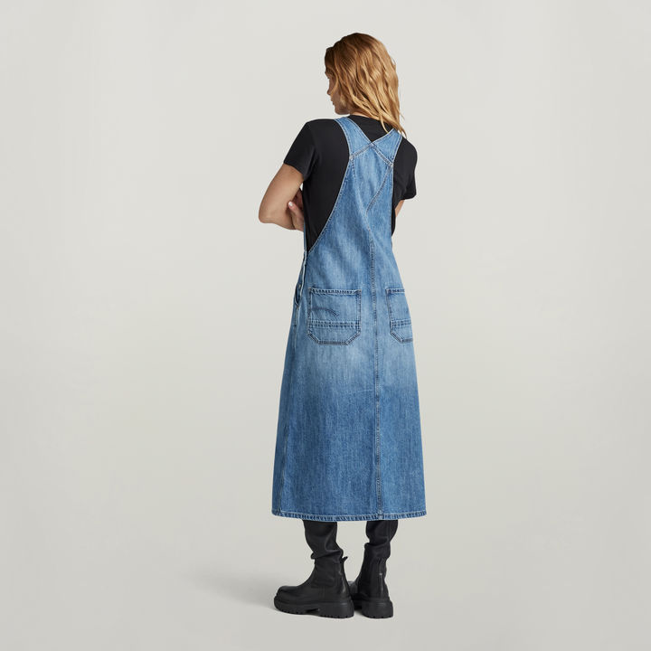 Blue dungaree dress discount