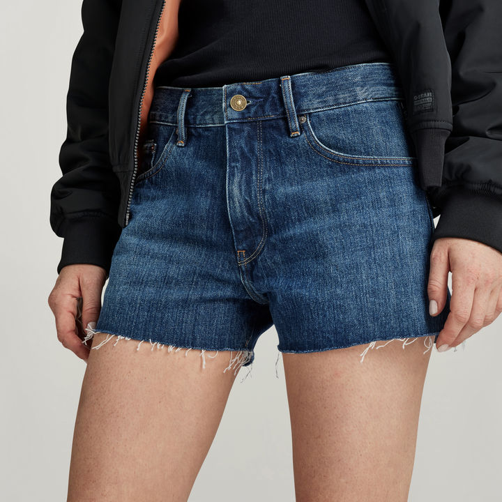 Raw edge denim shorts hot sale