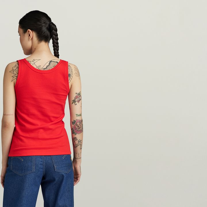 Red and black tank top discount