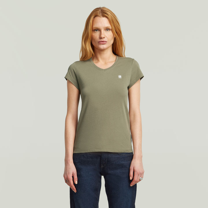 Eyben Slim V Neck Top 2.0 Green G STAR GB