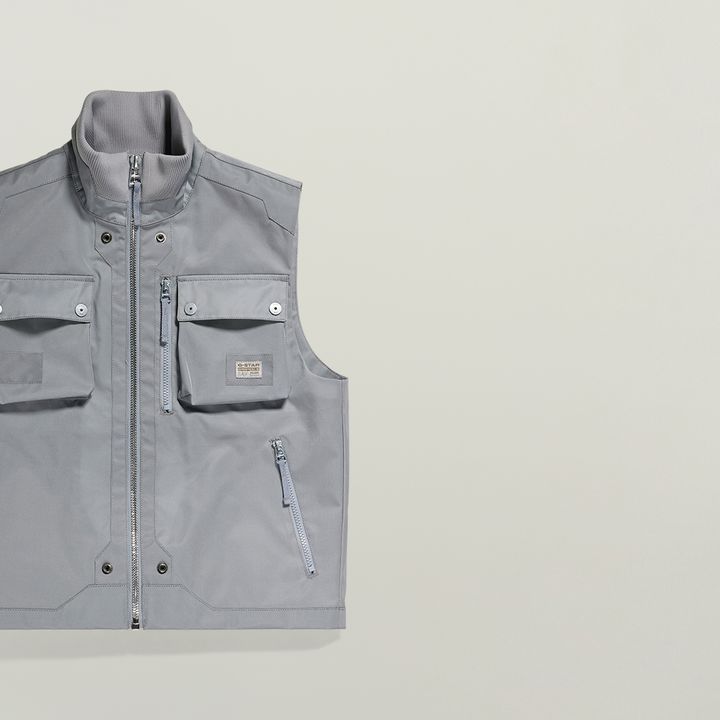 Premium E 2 In 1 Vest + Biker Jacket | Grey | G-STAR® US