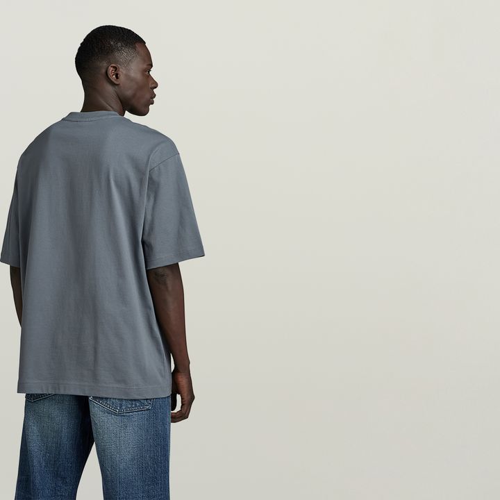 Old School Logo Boxy T Shirt Grey G STAR CA