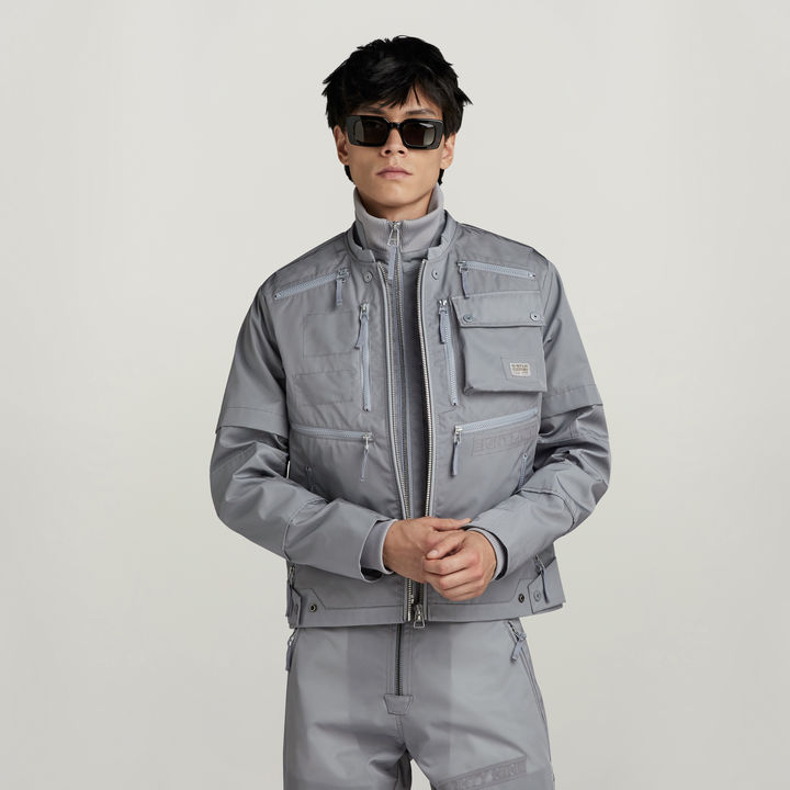 Premium E 2 In 1 Vest + Biker Jacket | Grey | G-STAR® US