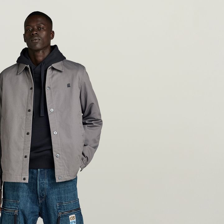 Grey coach jacket shop