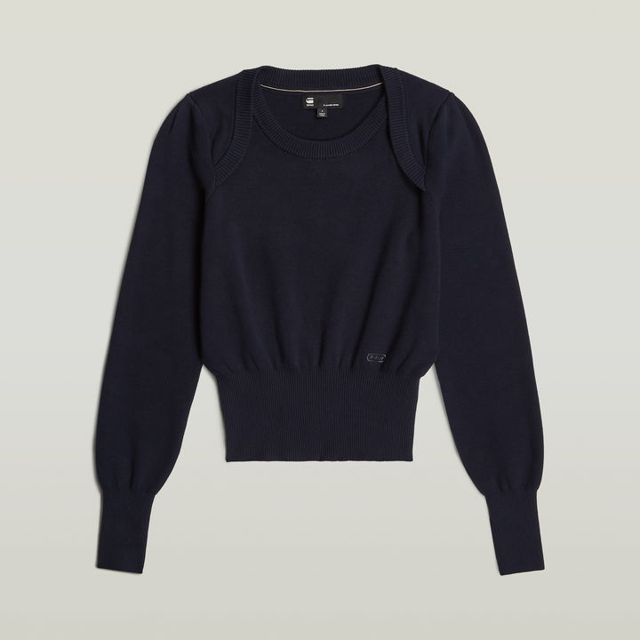Moto Slim Gebreide Trui Donkerblauw G STAR NL