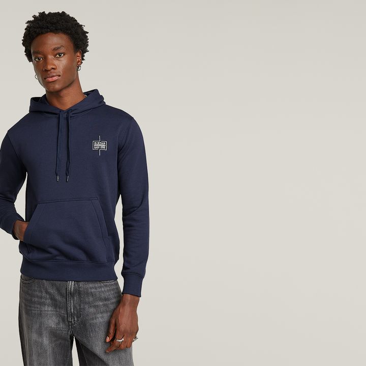 Logo Hoodie Dark blue G STAR CA