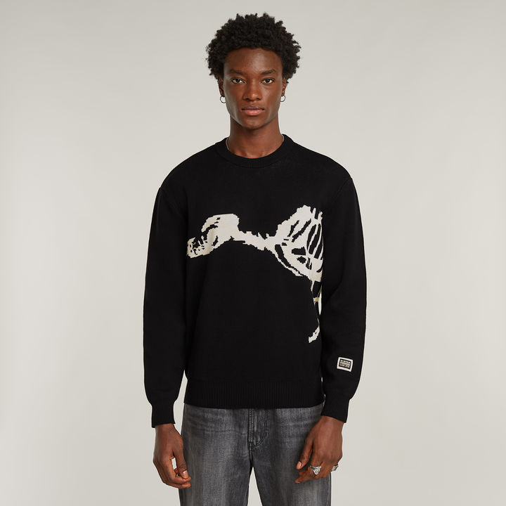 Black sweater graphic on sale